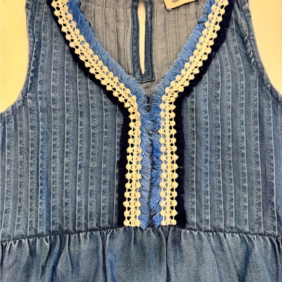 Vineyard Vines Girls Denim Chambray Pintuck Dress Size XS MSRP $89 NWT - Picture 10 of 11
